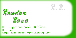 nandor moso business card